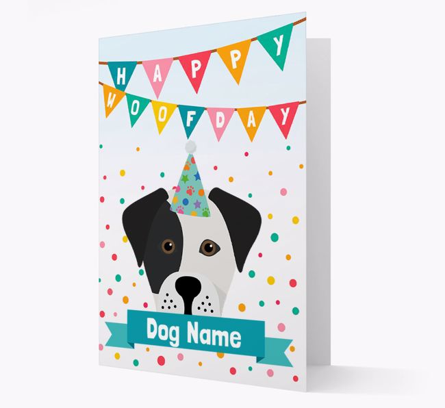 Personalised Card 'Happy Woofday {dogsName}' with {breedCommonName} Icon